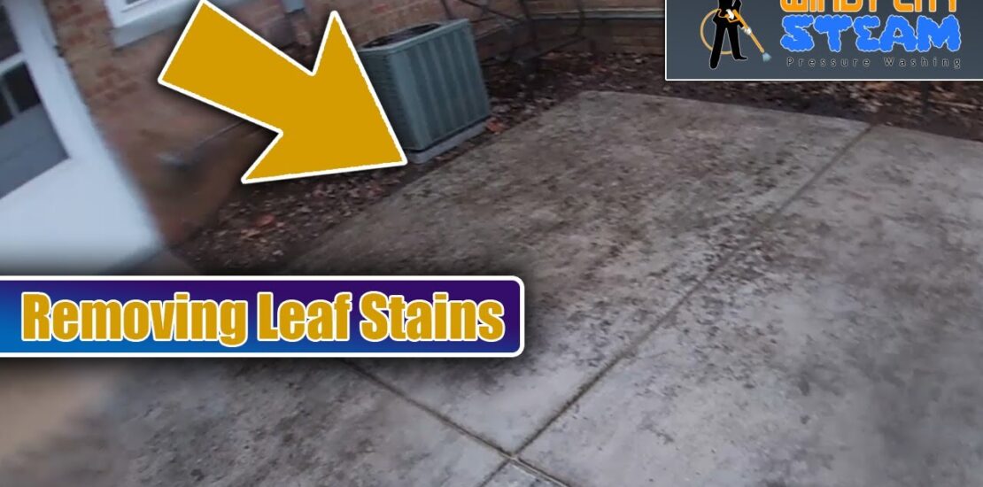 removing leaf stains from concrete