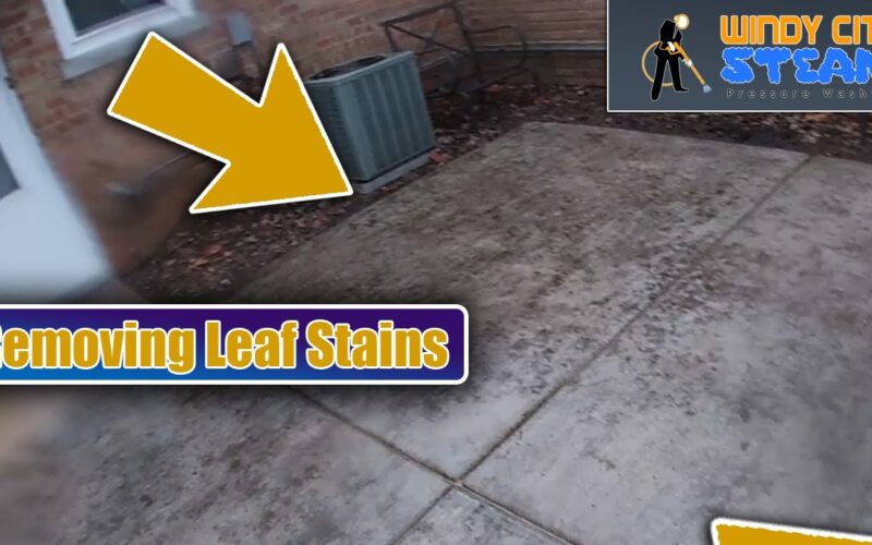 removing leaf stains from concrete
